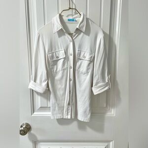 J. McLaughlin Classic White Button-Down Shirt